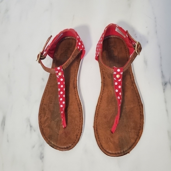 Keds Tealight T-Strap Red Polka Dot Womens Sandal - Picture 4 of 6